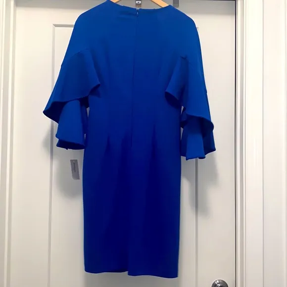 👗 NWT! ROZ &amp; ALI Royal Blue Ruffle Sleeves Dress
