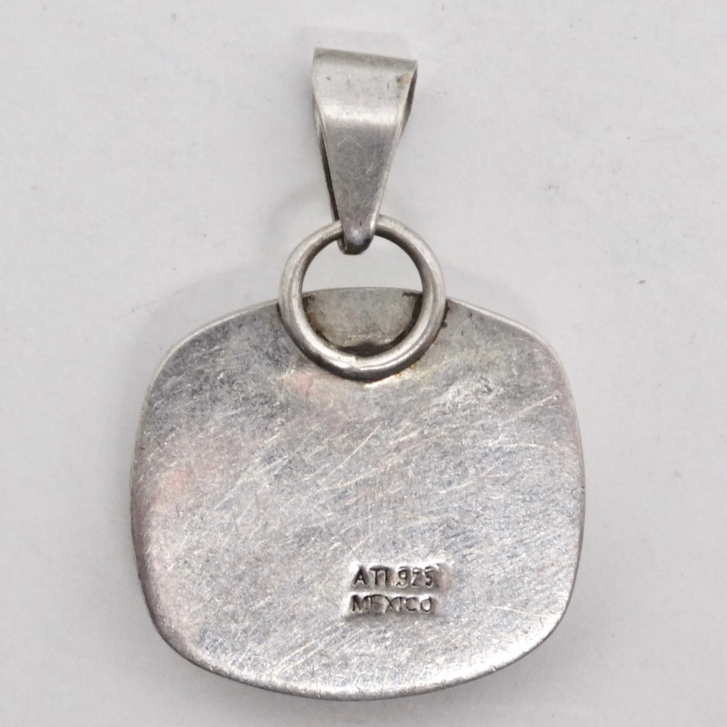 1970s Silver Native American Strong Red Carnelian Stone Pendent