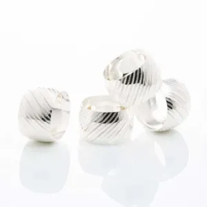 4 PK SERVILLETERO DE METAL CON RAYAS PLATEADO