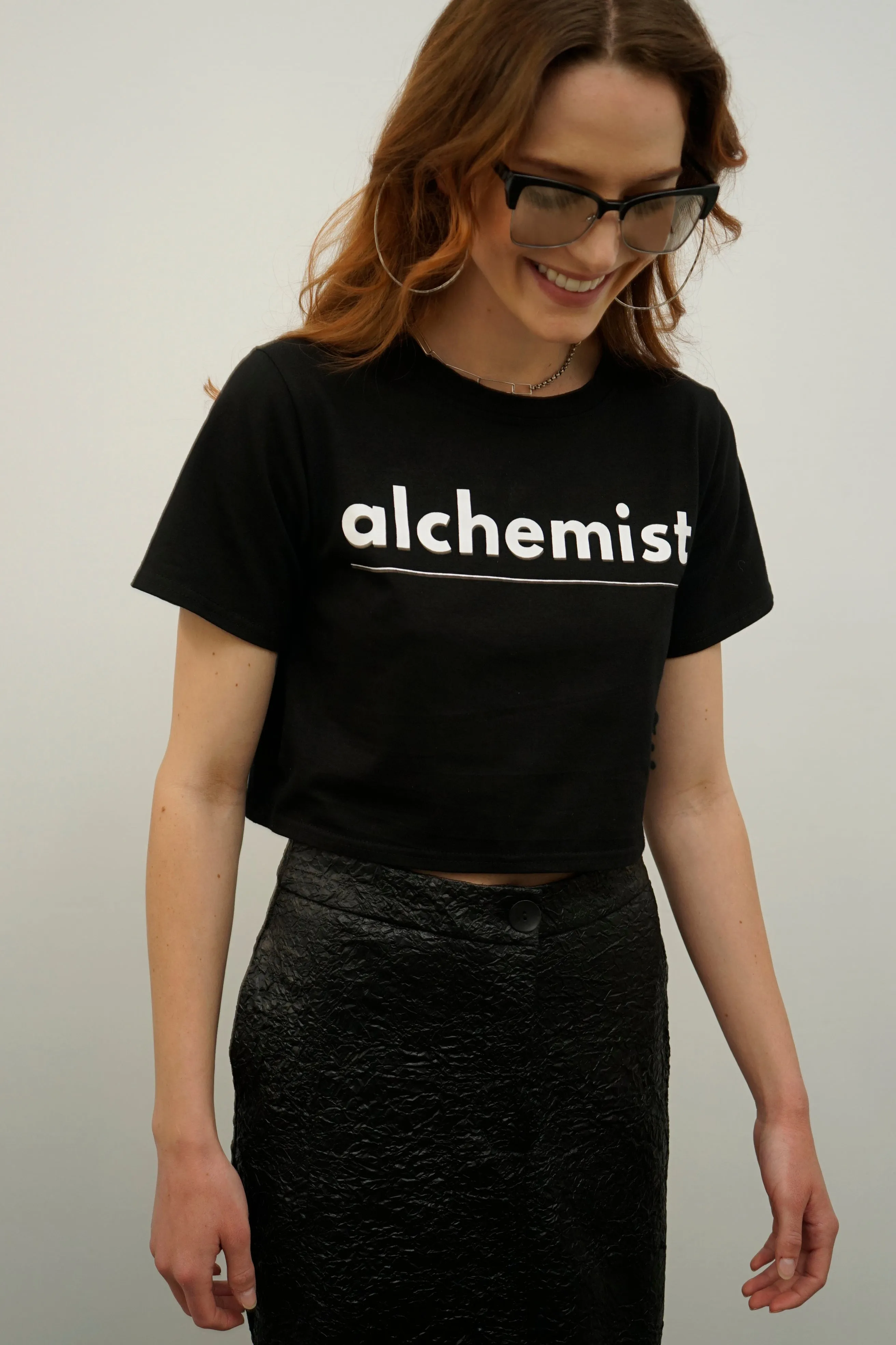 Alchemist Black Graphic Cropped T-Shirt