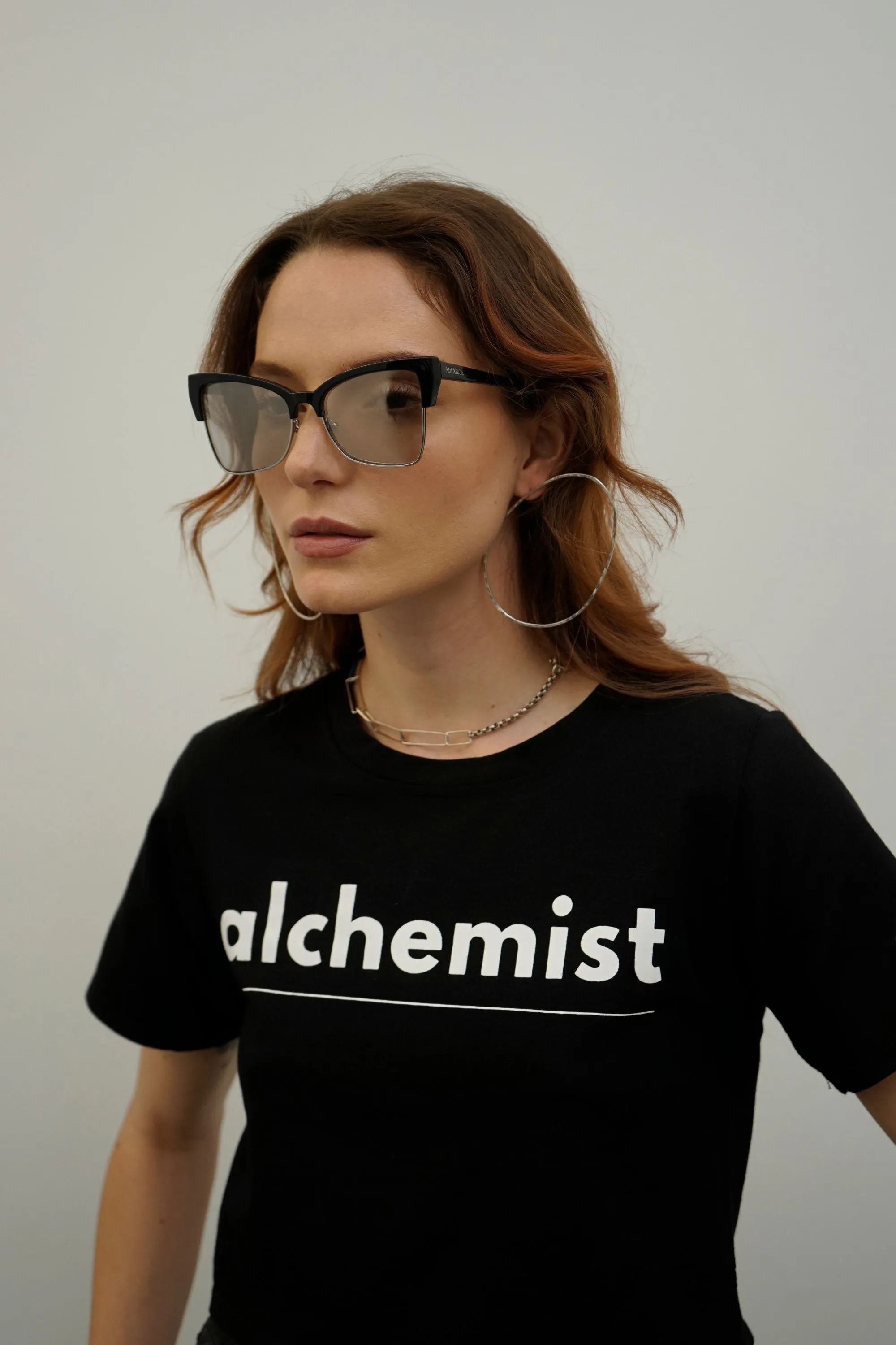 Alchemist Black Graphic Cropped T-Shirt