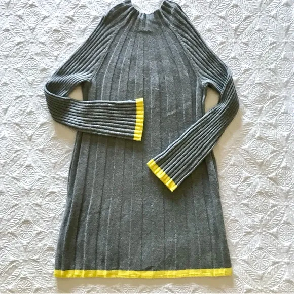 Anthropologie Arsenau Alpaca Washable Wool Blend Gray Sweater Dress Size S EUC