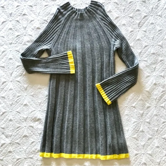 Anthropologie Arsenau Alpaca Washable Wool Blend Gray Sweater Dress Size S EUC
