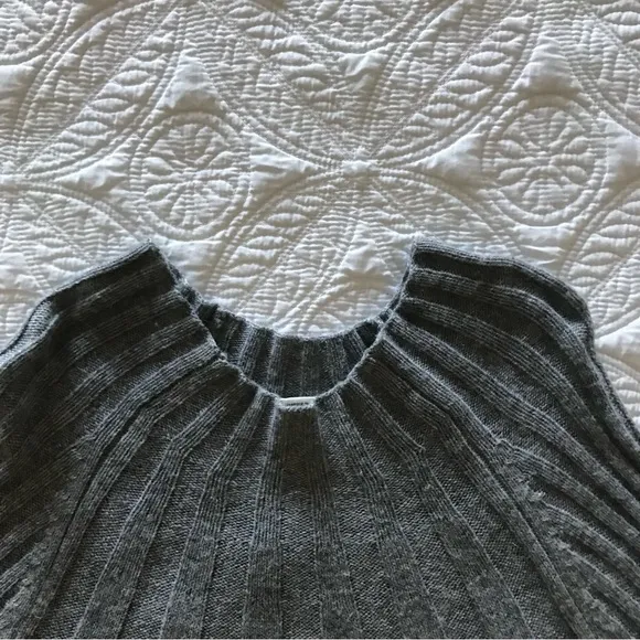 Anthropologie Arsenau Alpaca Washable Wool Blend Gray Sweater Dress Size S EUC