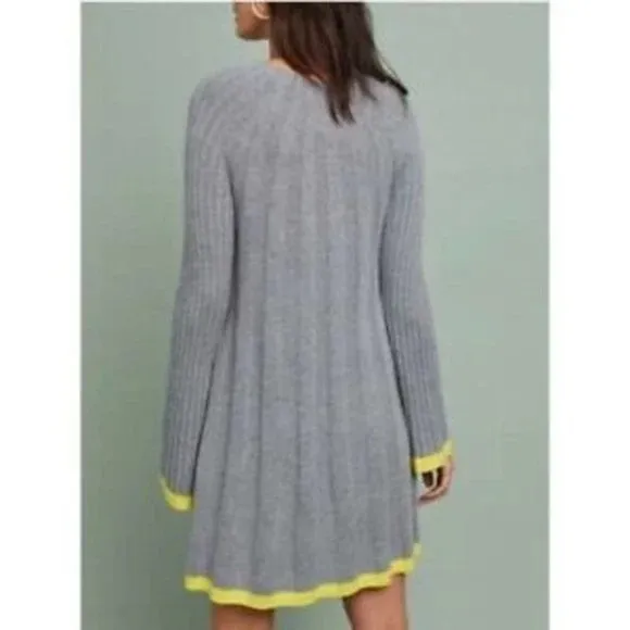 Anthropologie Arsenau Alpaca Washable Wool Blend Gray Sweater Dress Size S EUC