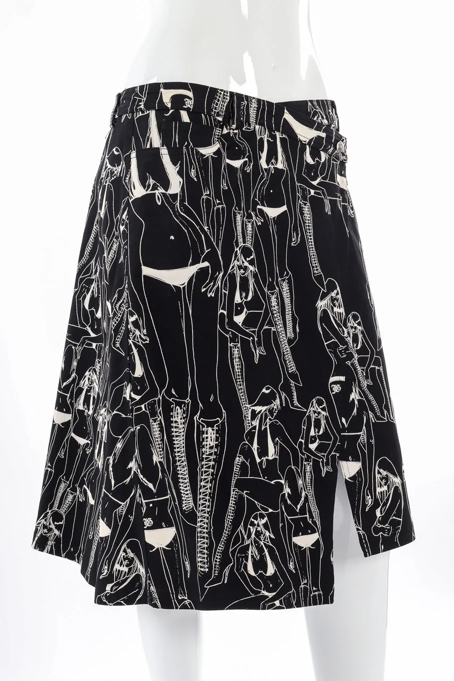 Asymmetrical Graphic Wrap Skirt
