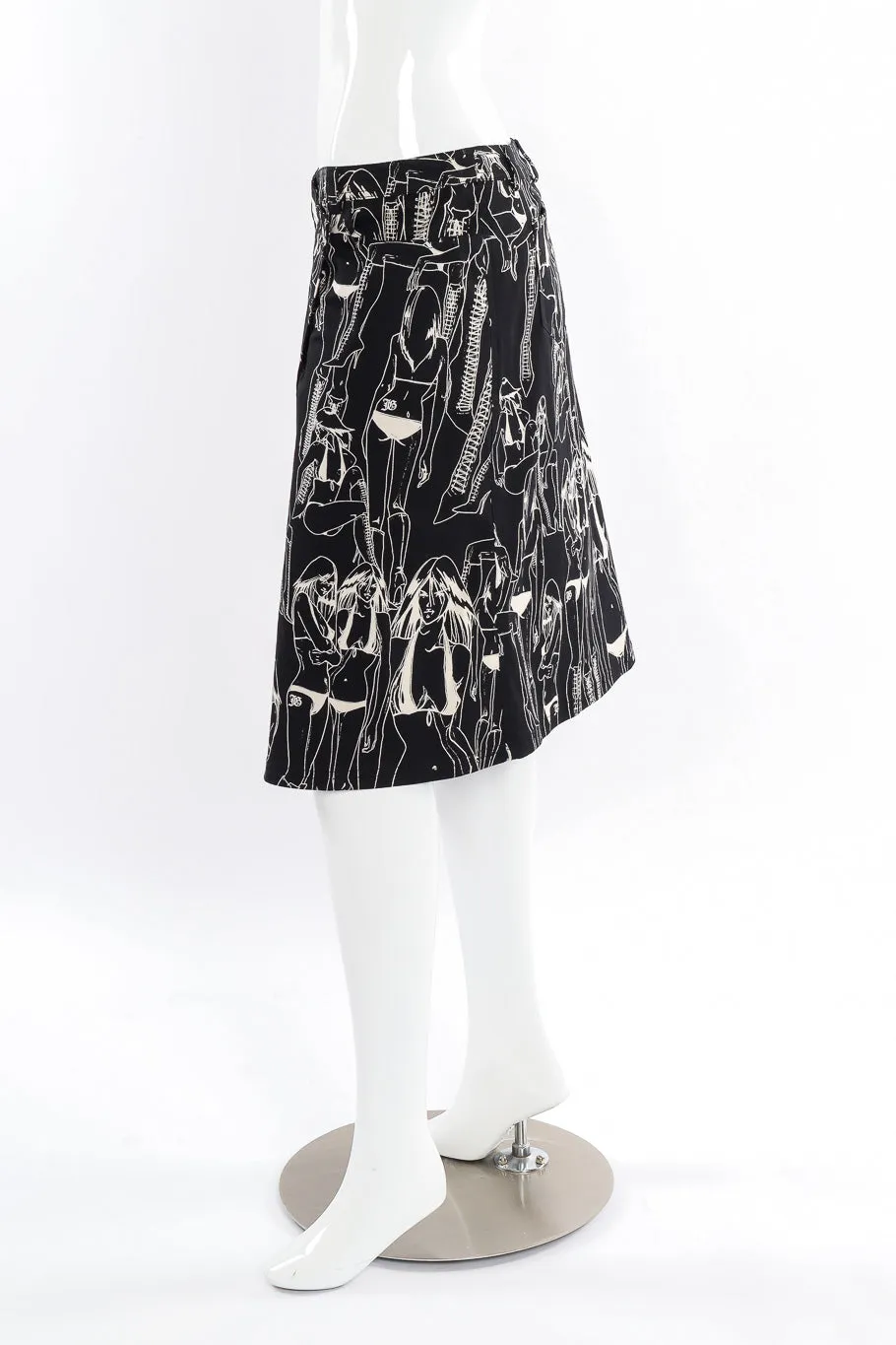 Asymmetrical Graphic Wrap Skirt