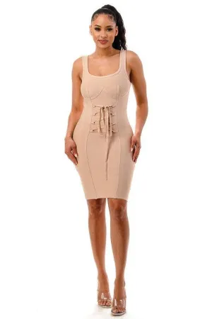 BANDAGE DRESS WITH SHOE LACE