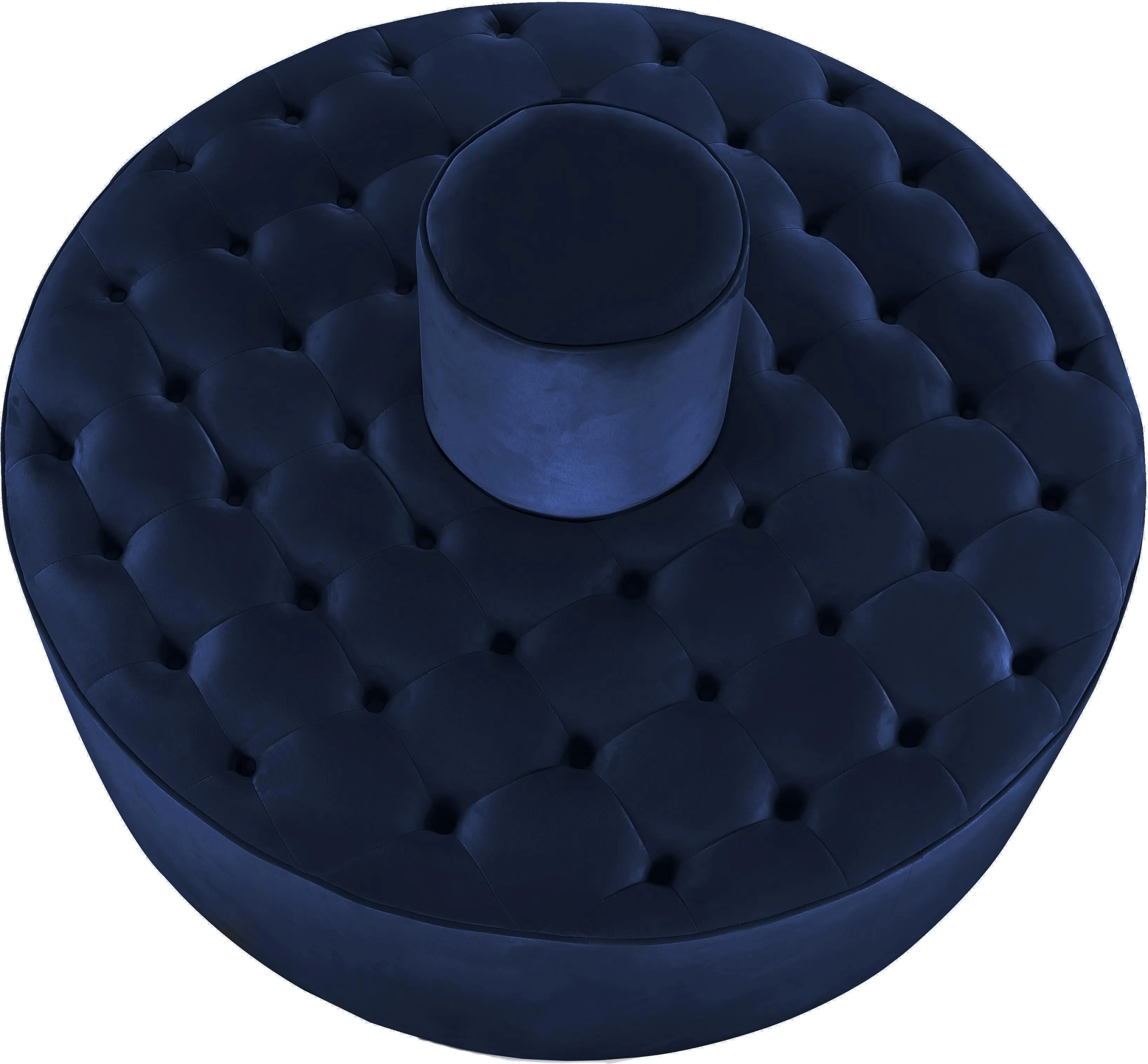 Banquet Navy Velvet Ottoman/Bench