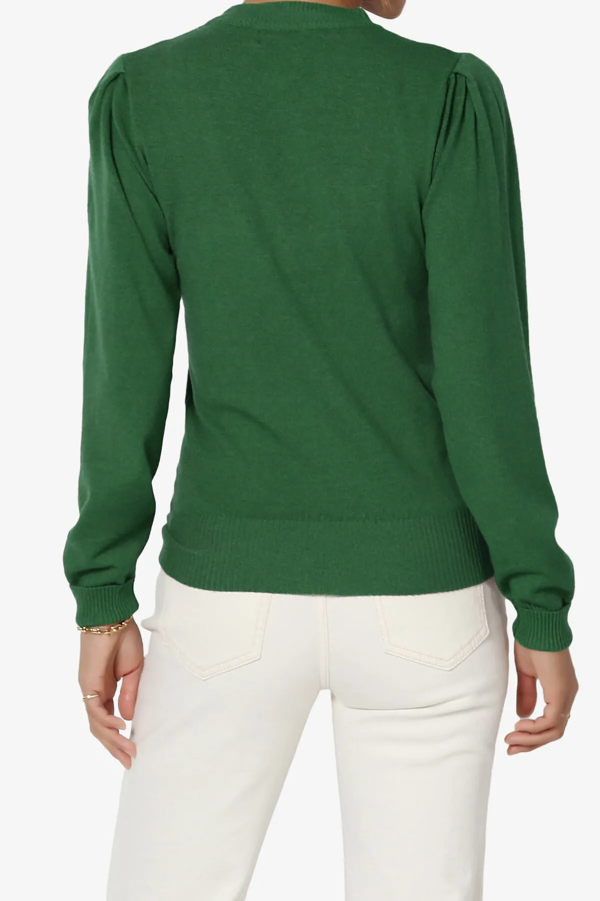Bcarina Pleated Shoulder Crew Neck Sweater