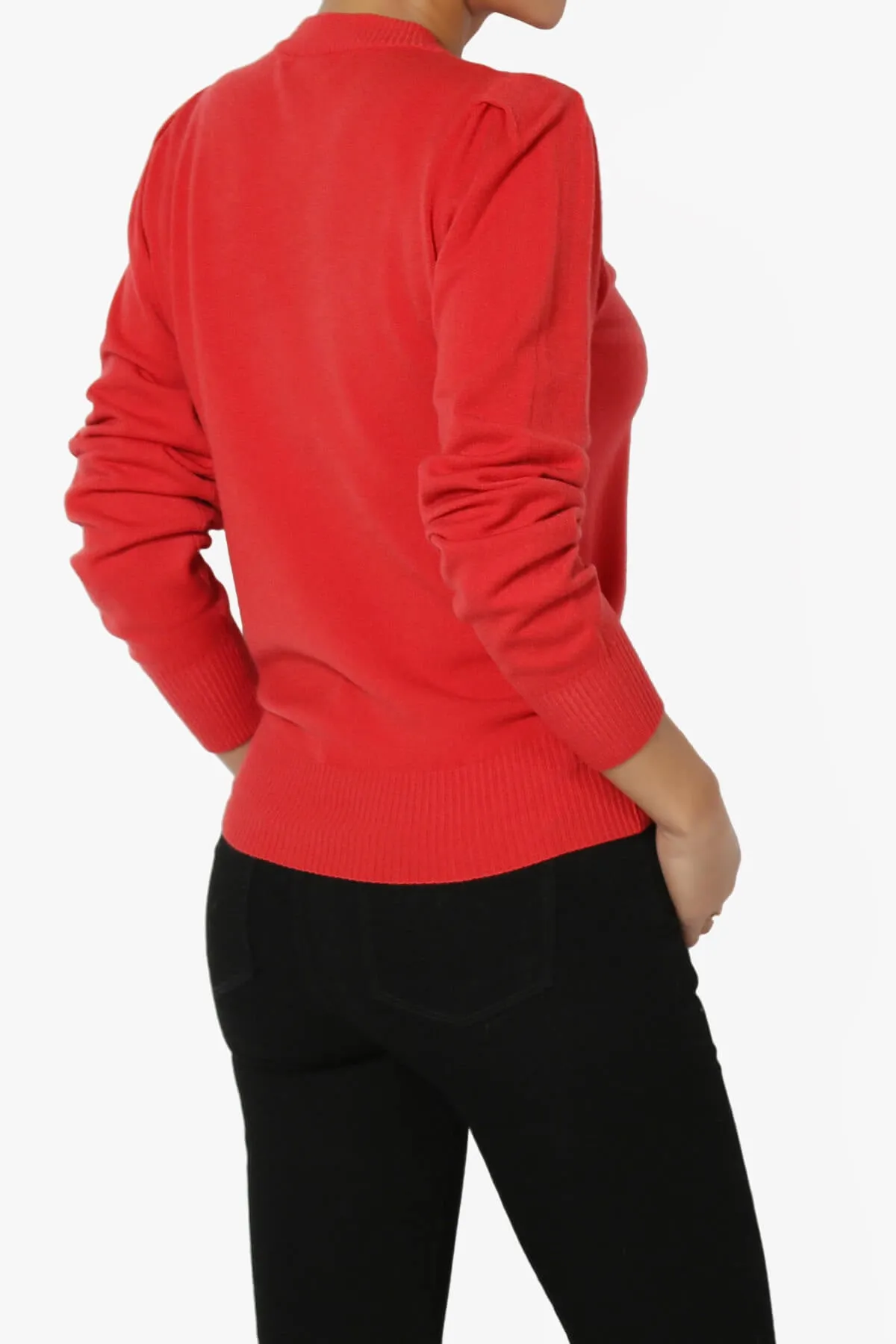Bcarina Pleated Shoulder Crew Neck Sweater
