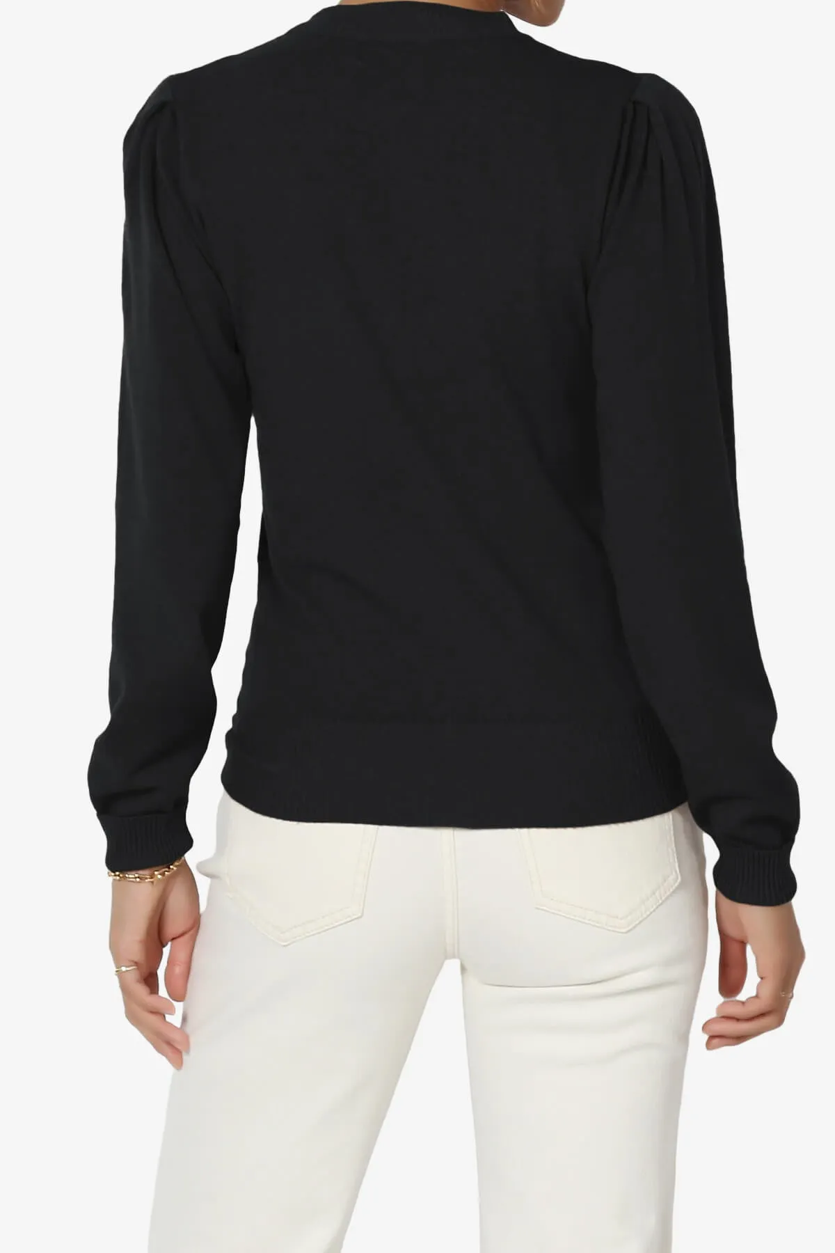 Bcarina Pleated Shoulder Crew Neck Sweater