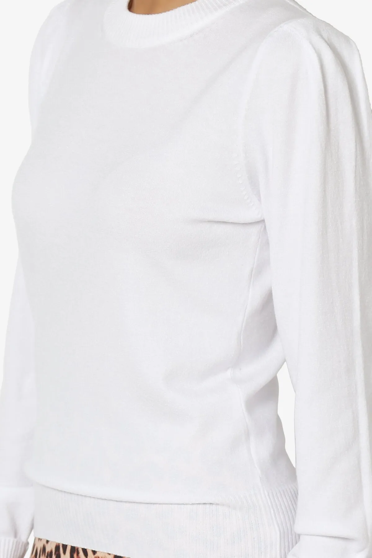 Bcarina Pleated Shoulder Crew Neck Sweater