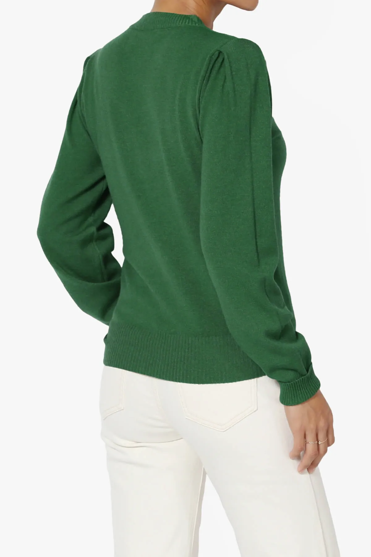 Bcarina Pleated Shoulder Crew Neck Sweater