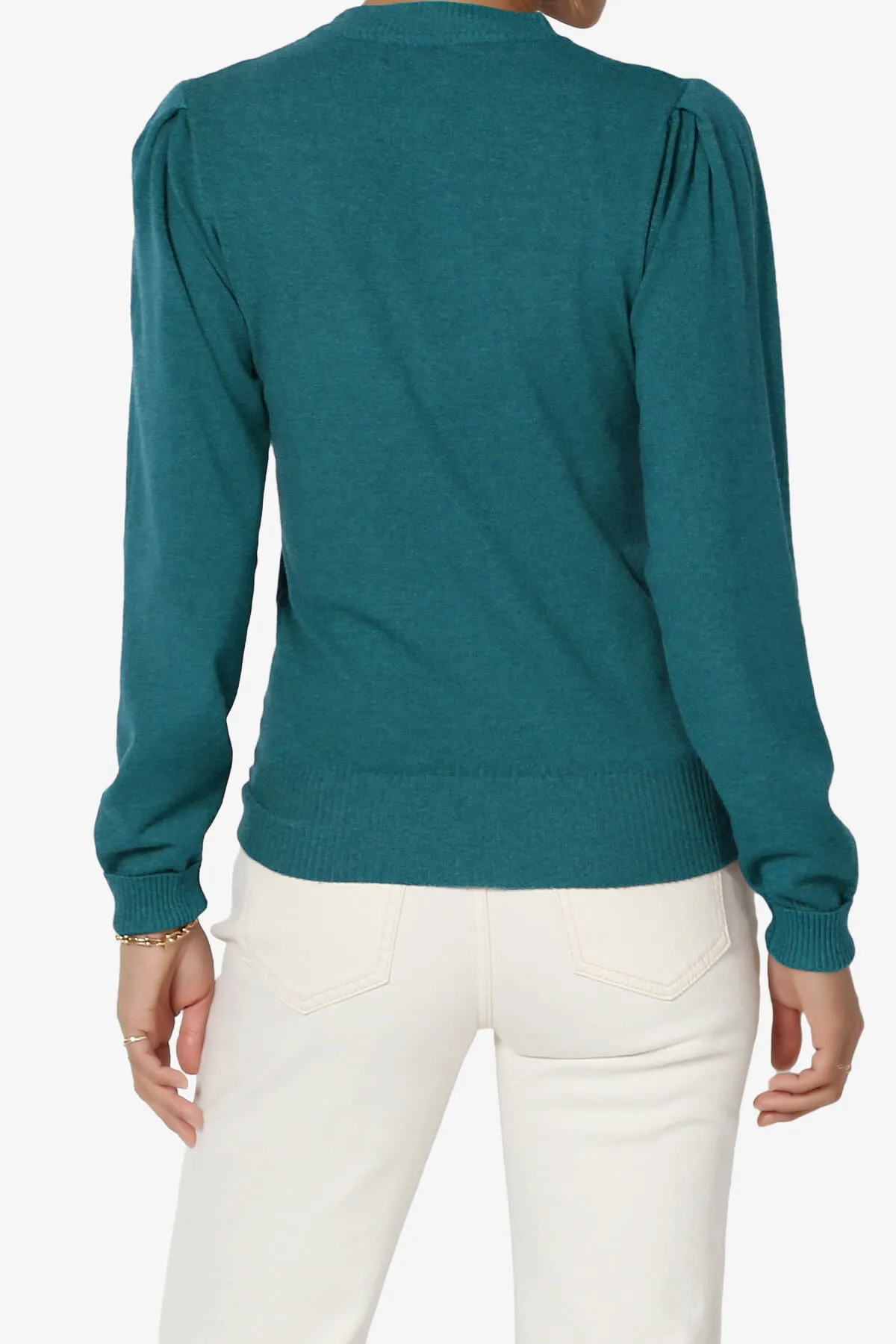 Bcarina Pleated Shoulder Crew Neck Sweater