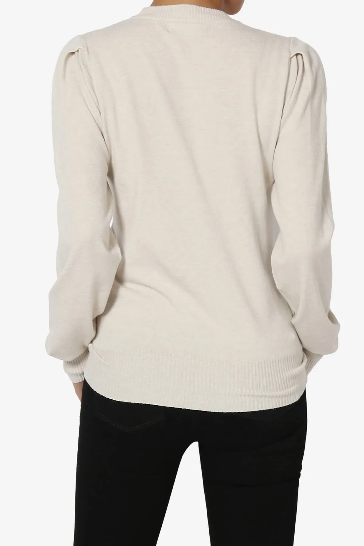 Bcarina Pleated Shoulder Crew Neck Sweater