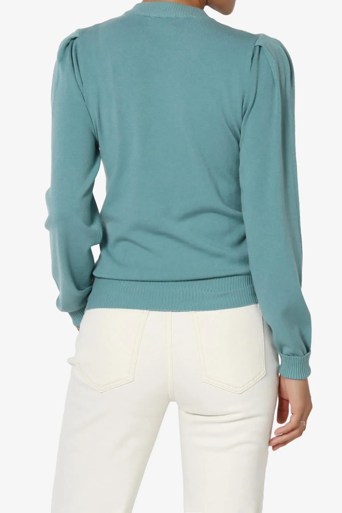 Bcarina Pleated Shoulder Crew Neck Sweater