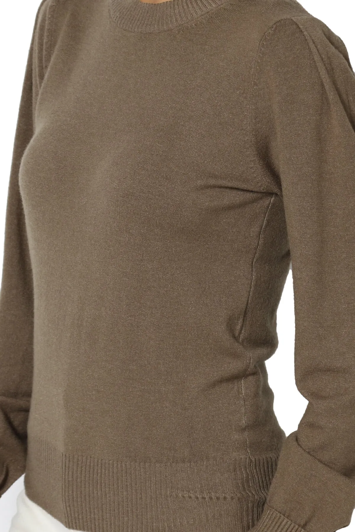 Bcarina Pleated Shoulder Crew Neck Sweater