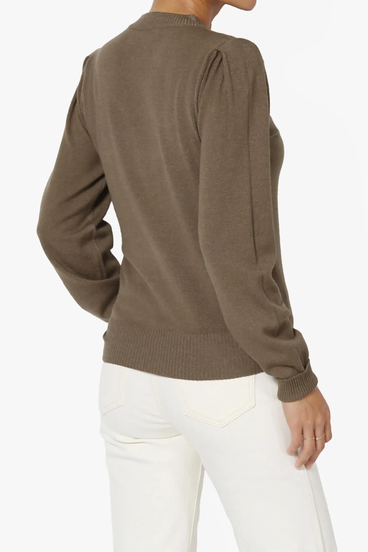 Bcarina Pleated Shoulder Crew Neck Sweater