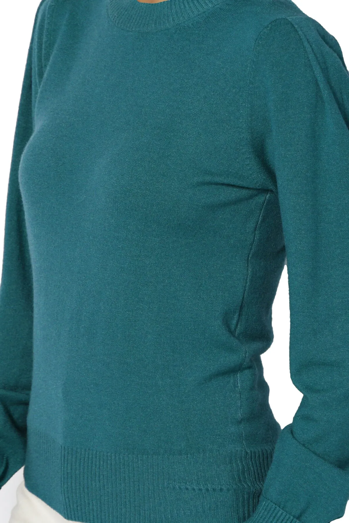 Bcarina Pleated Shoulder Crew Neck Sweater