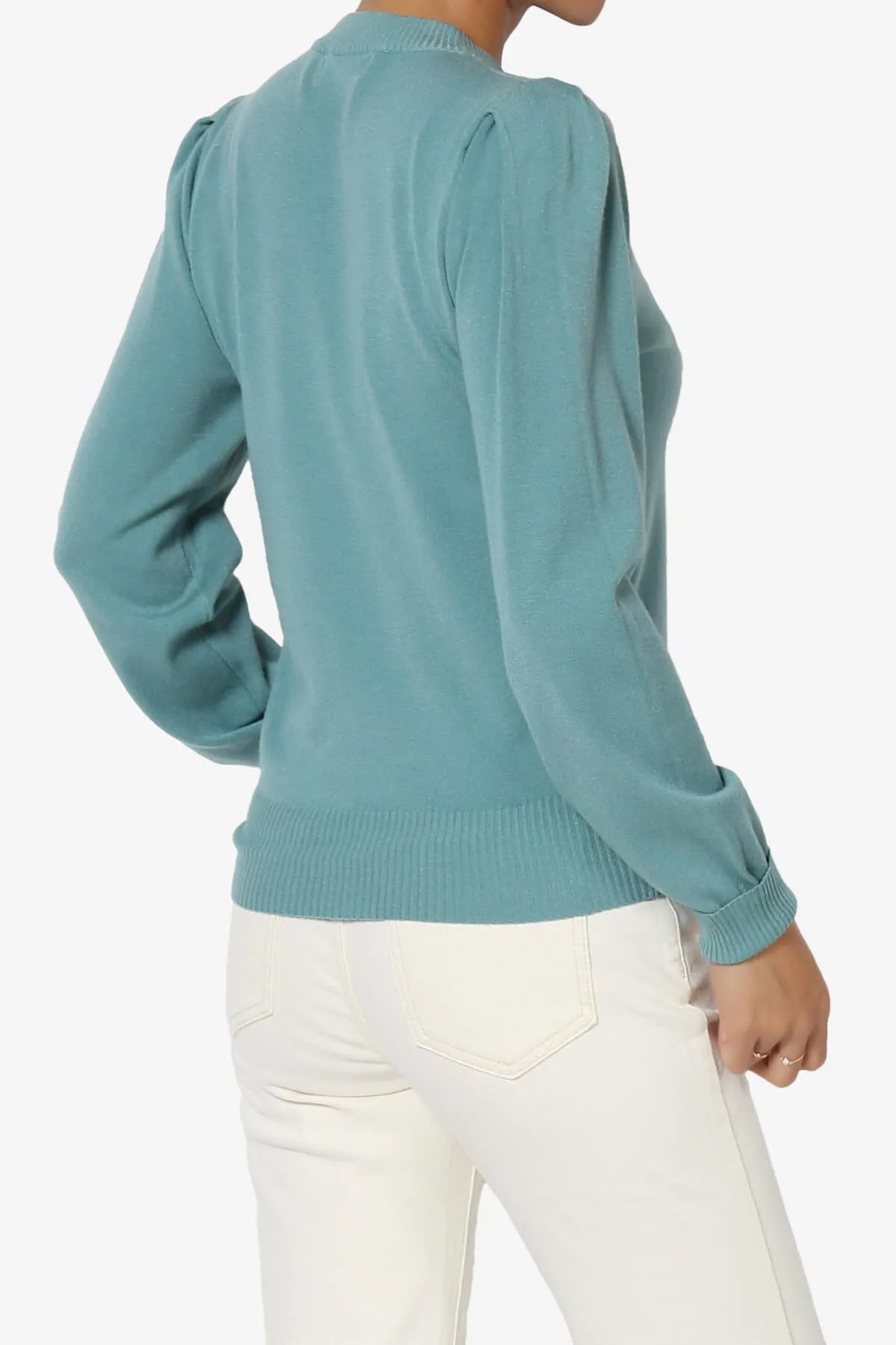 Bcarina Pleated Shoulder Crew Neck Sweater