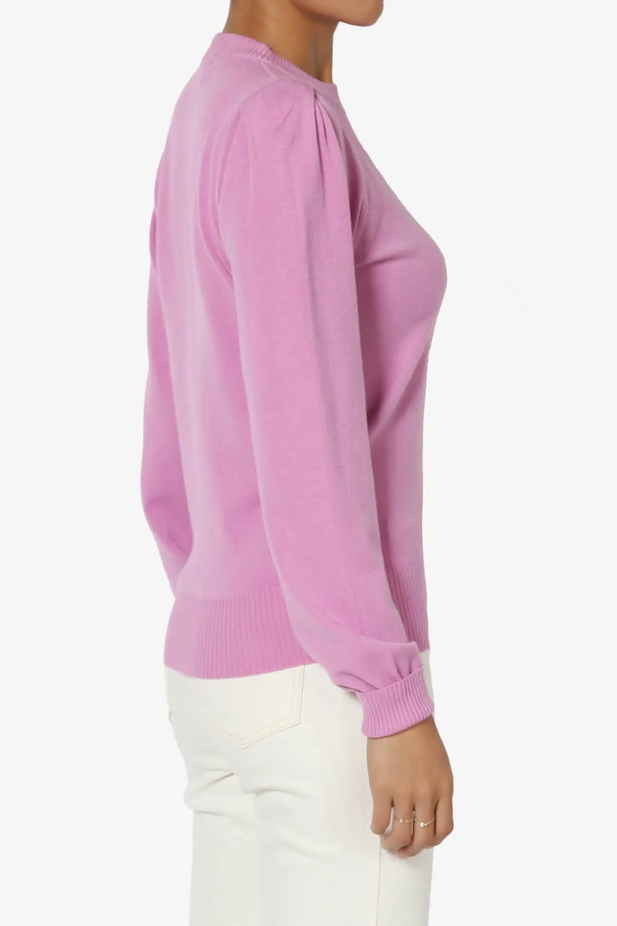 Bcarina Pleated Shoulder Crew Neck Sweater