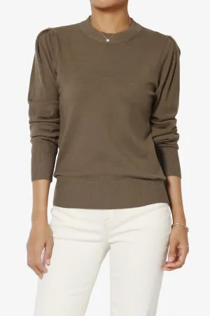 Bcarina Pleated Shoulder Crew Neck Sweater