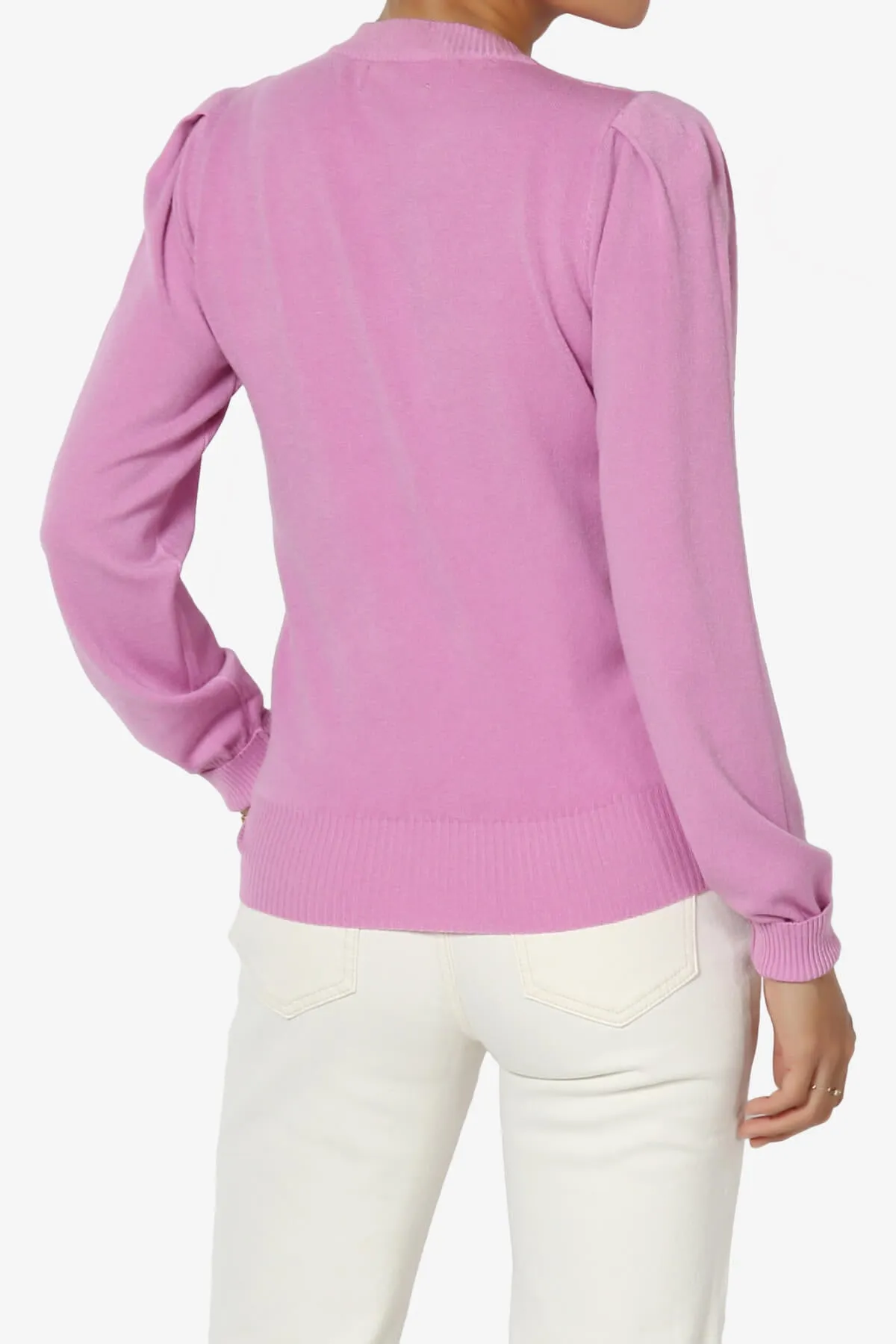Bcarina Pleated Shoulder Crew Neck Sweater