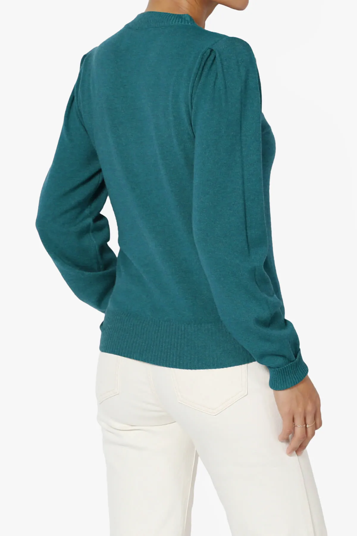 Bcarina Pleated Shoulder Crew Neck Sweater