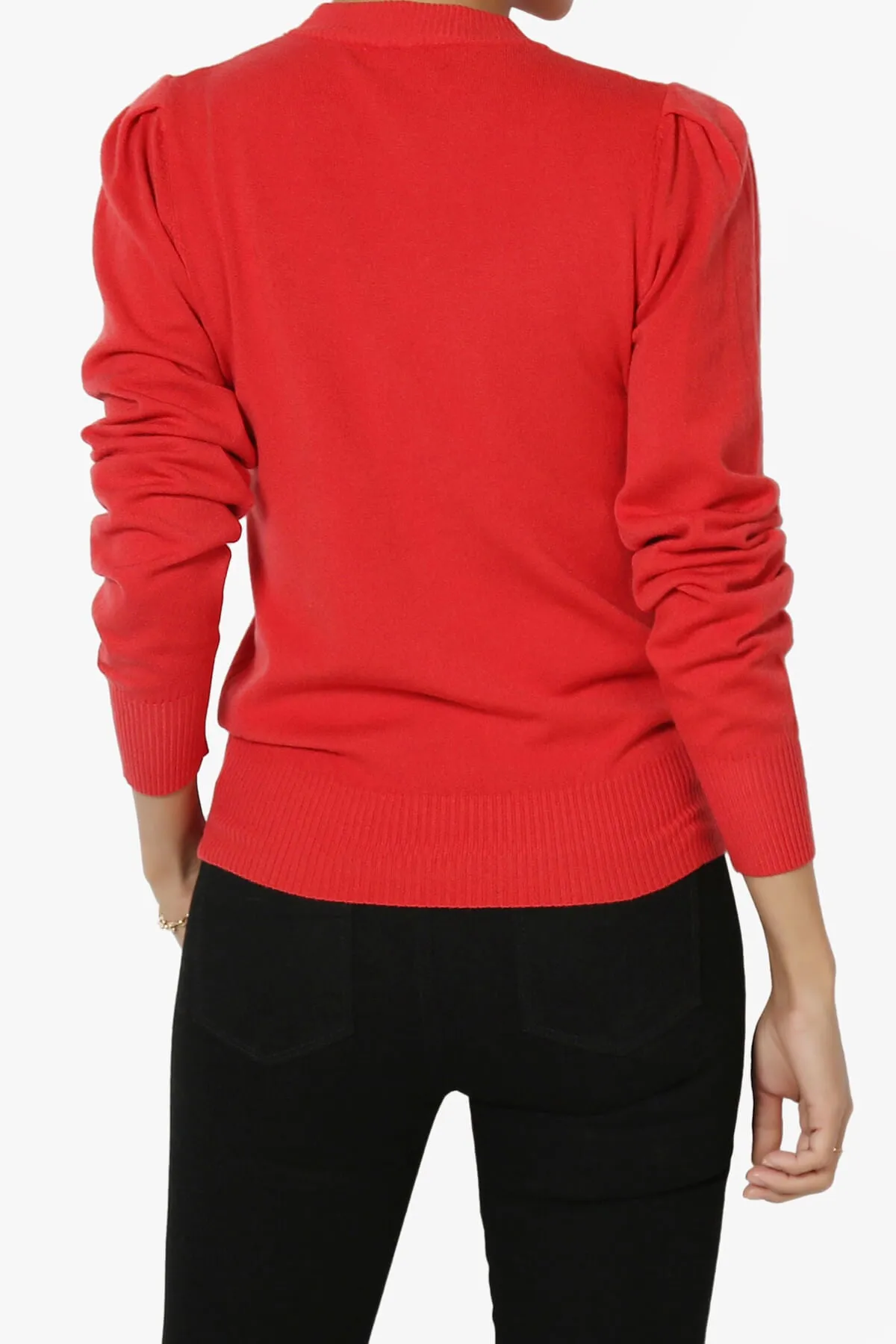 Bcarina Pleated Shoulder Crew Neck Sweater