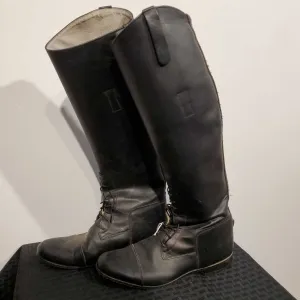 Black Lace up Tall Boots 8 1/2