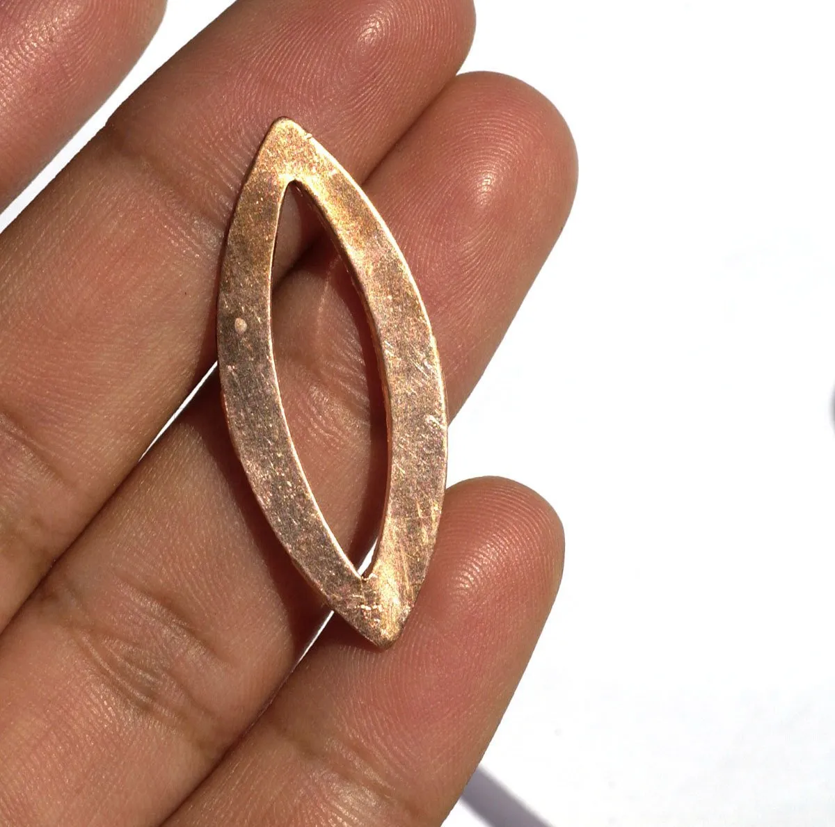 Blank Eye Pointed Oval Frame 38mm x 13mm 24g Shape Cutout for Enameling Stamping Texturing Blanks Variety Metals