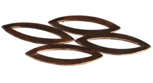 Blank Eye Pointed Oval Frame 38mm x 13mm 24g Shape Cutout for Enameling Stamping Texturing Blanks Variety Metals