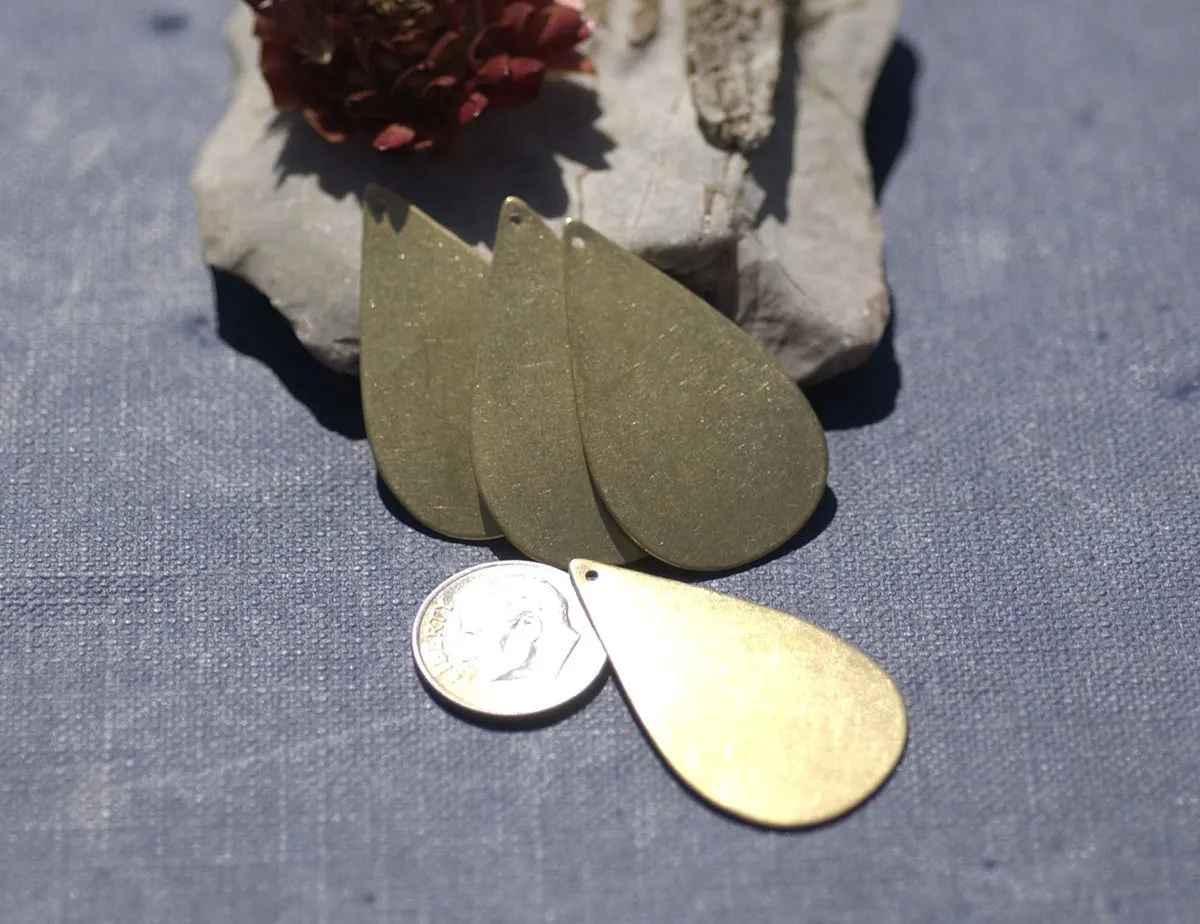 Blanks Large Pointed Teardrop 36mm x 21mm with Hole Blank Shape Stamping Texturing Soldering, Variety of Metals - 4 pieces