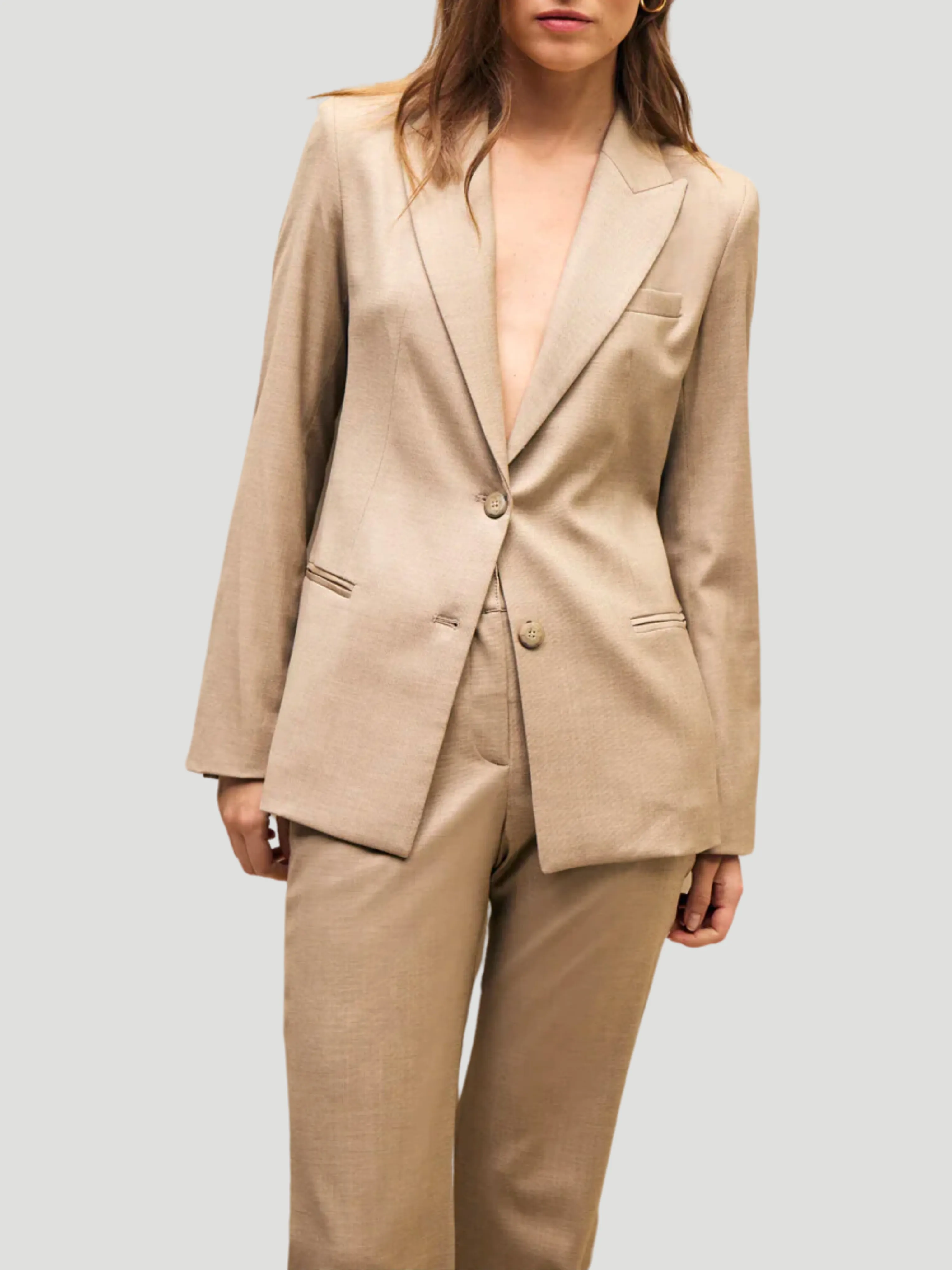Bowie Cotton Hemp Wide-Leg Pant in Camel