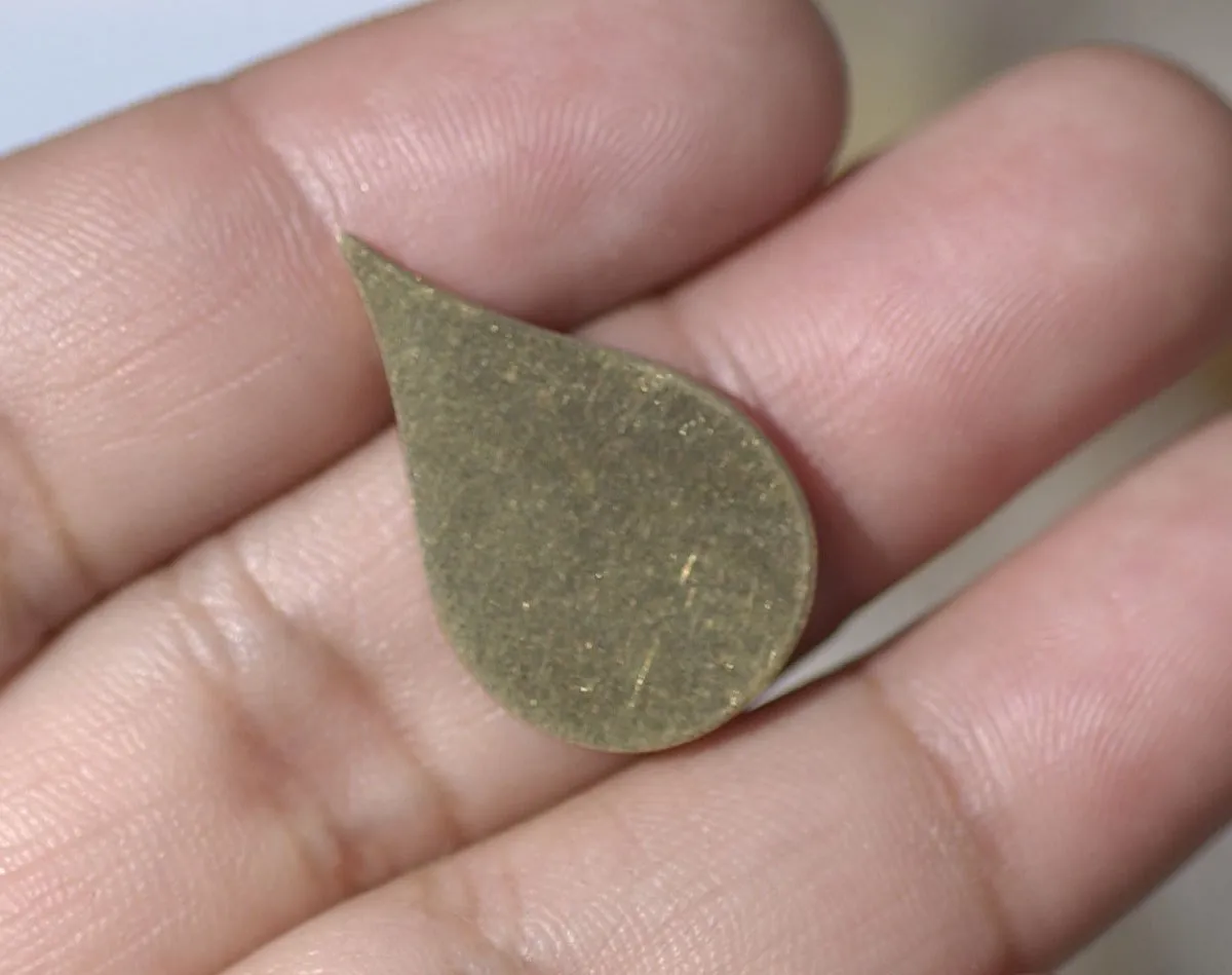 Bronze Pointed Teardrop 24mm x 15mm 24g Blank Shape for Stamping Texturing Soldering Blanks Polished