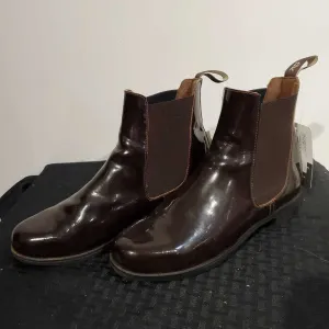 Brown Patent Boots 8