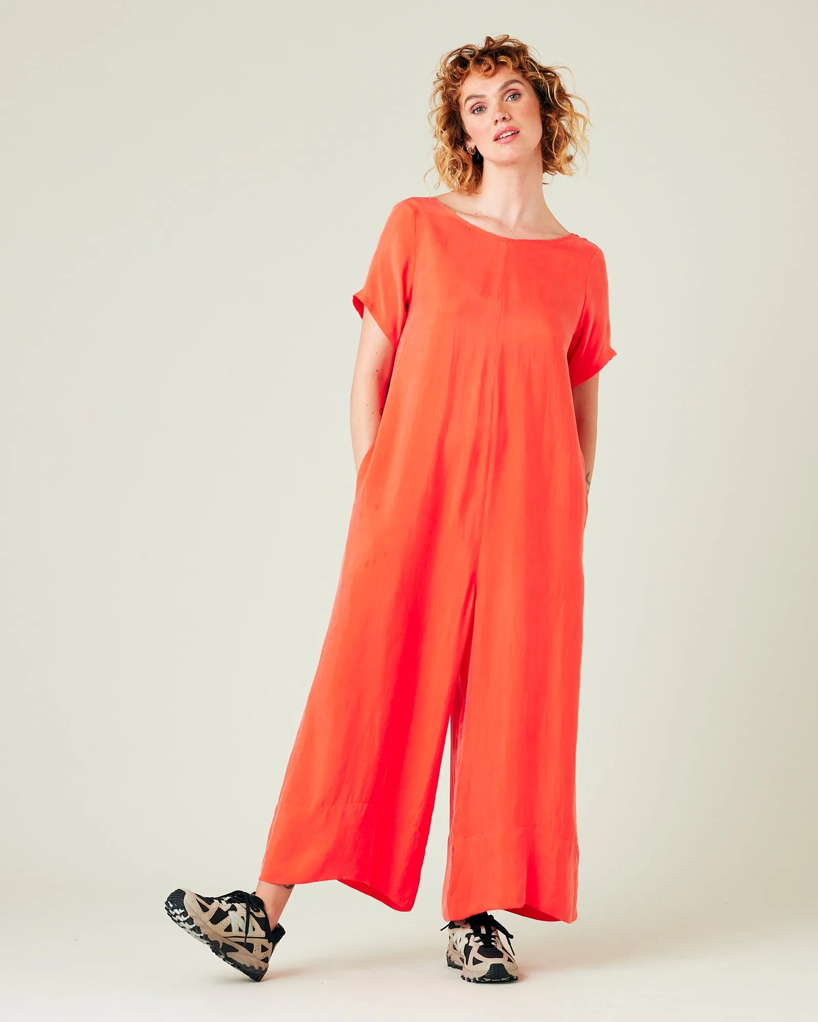 Celine Coral Cupro Jumpsuit
