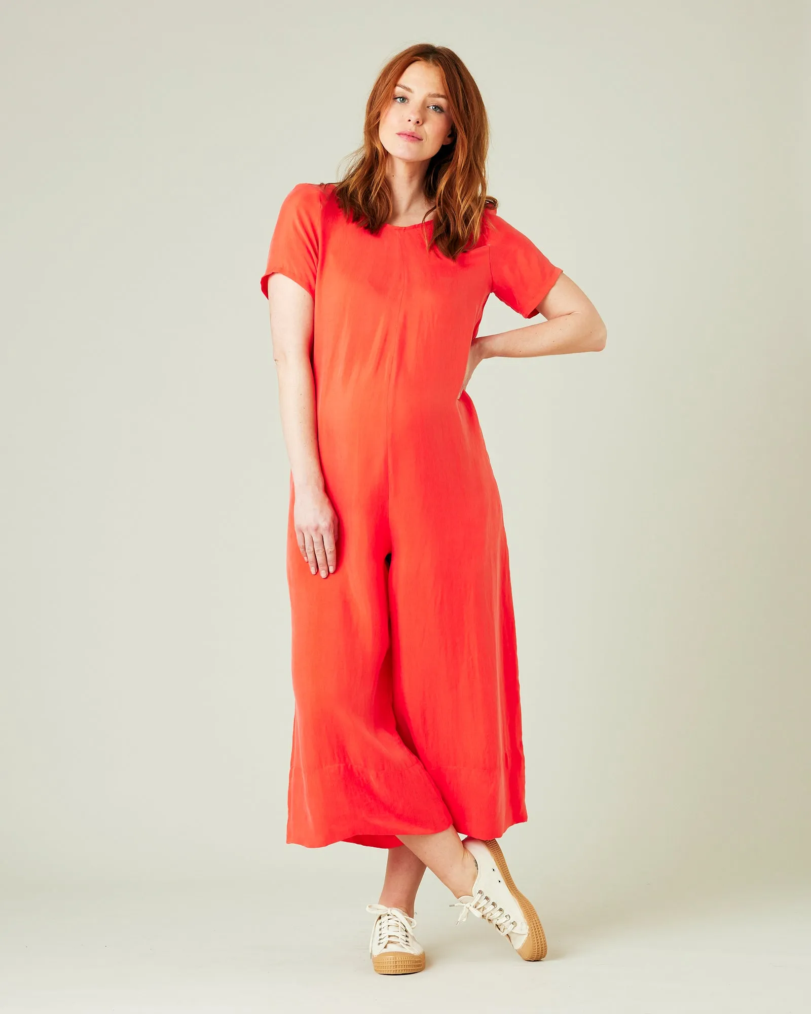 Celine Coral Cupro Jumpsuit