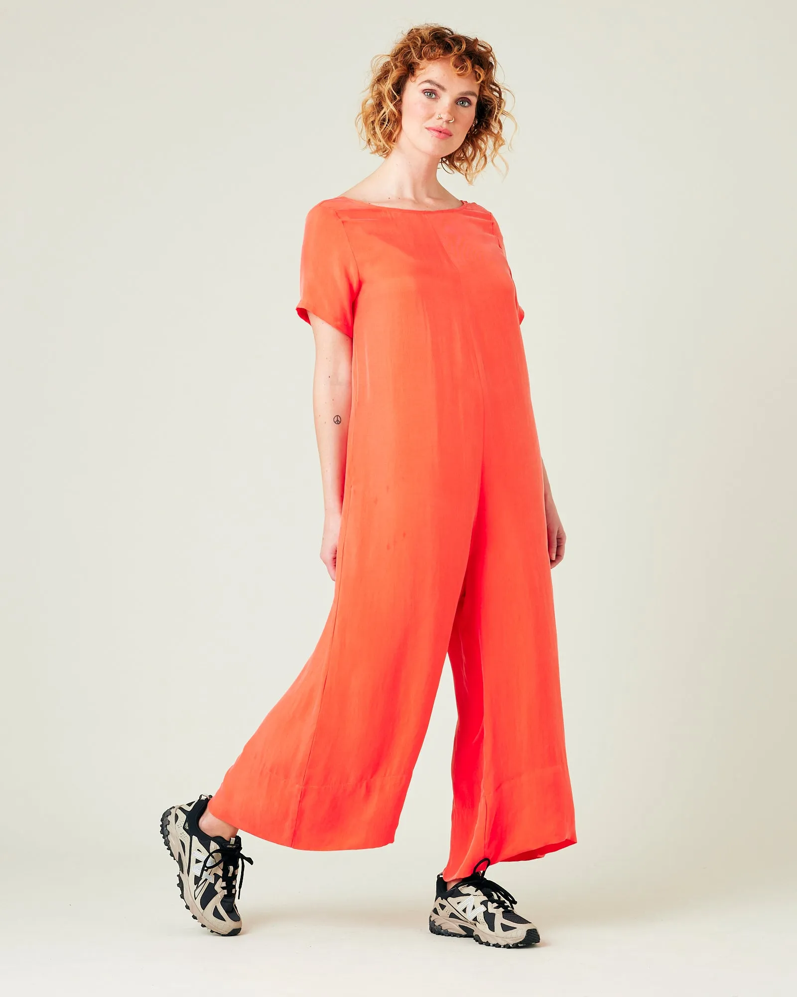 Celine Coral Cupro Jumpsuit