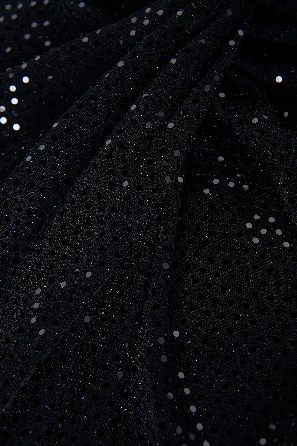 Chatou Sequin Twist-Front Dress in Black