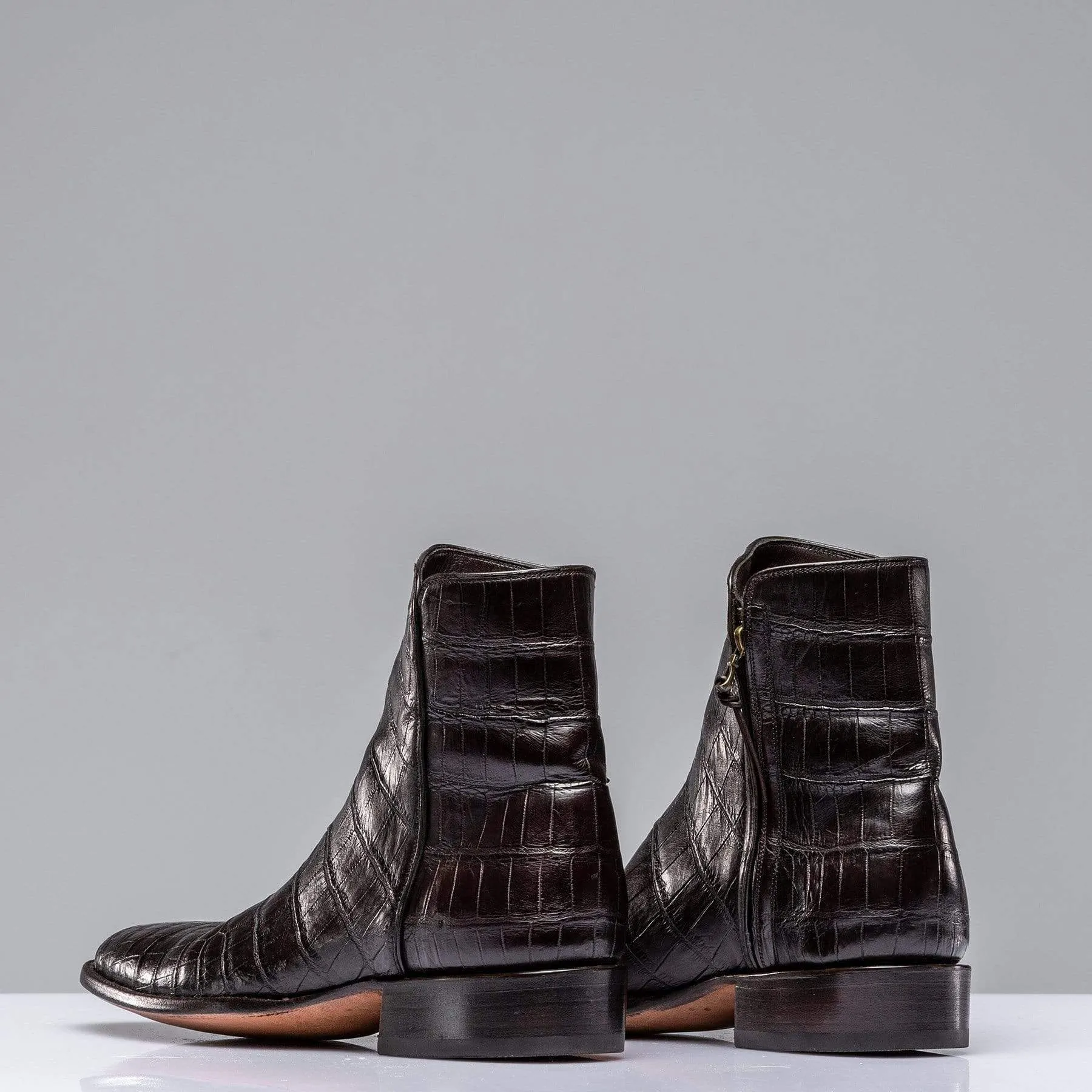 Chocolate Crocodile Chelsea Boots