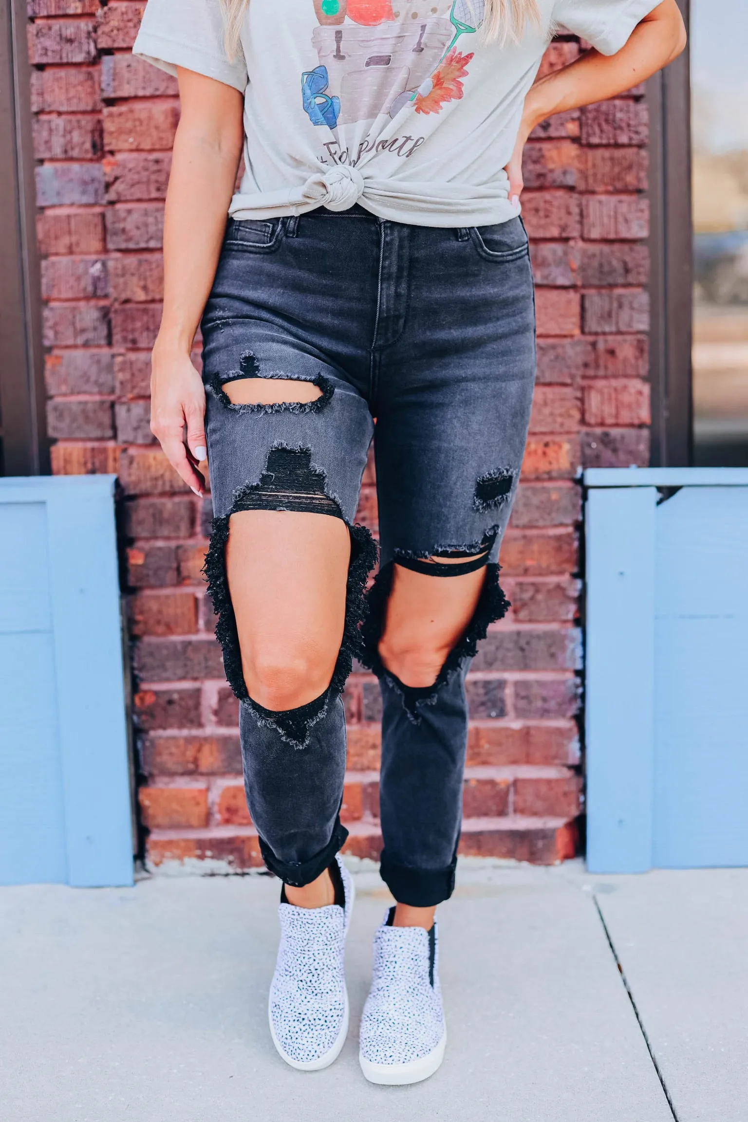 Comfort Mom Skinny Jeans - Black