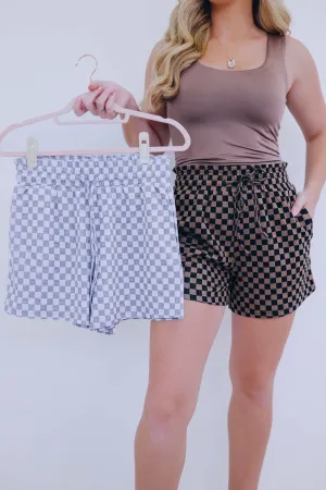Cuddle Up Checkered Lounge Shorts - 2 Colors
