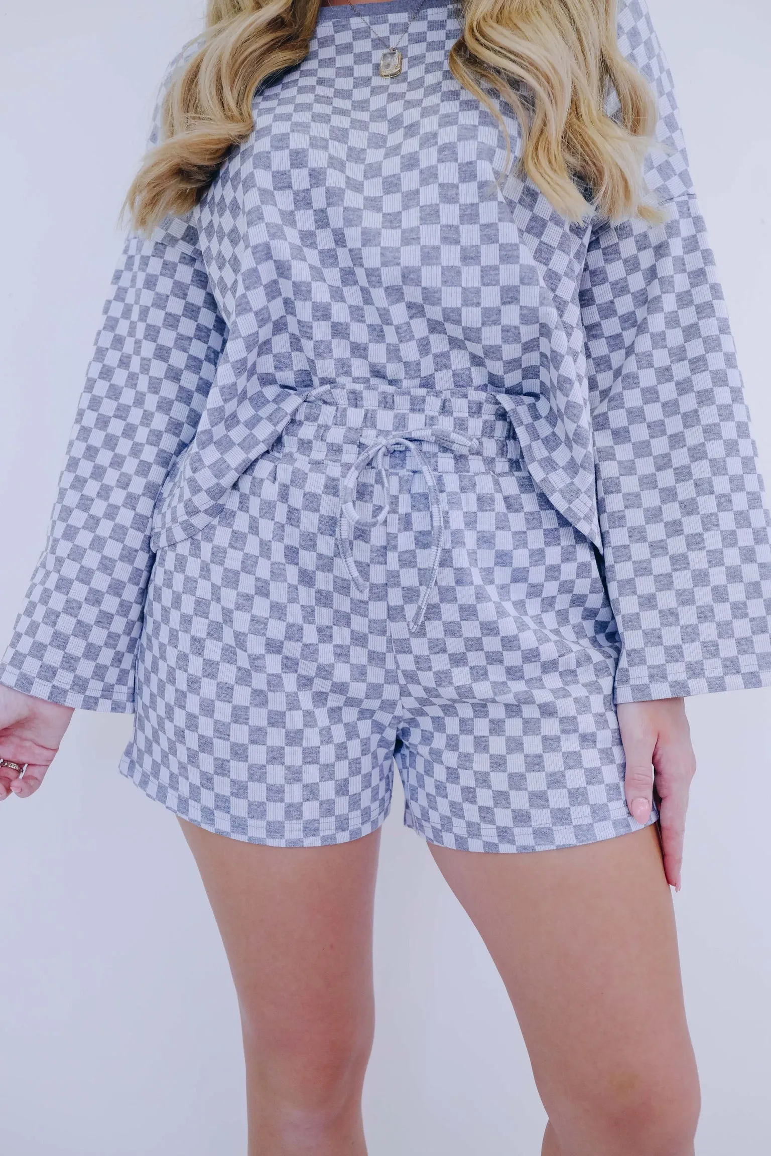 Cuddle Up Checkered Lounge Shorts - 2 Colors