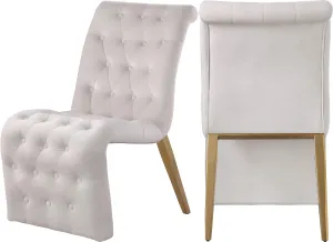 Curve Cream Velvet Dining Chair