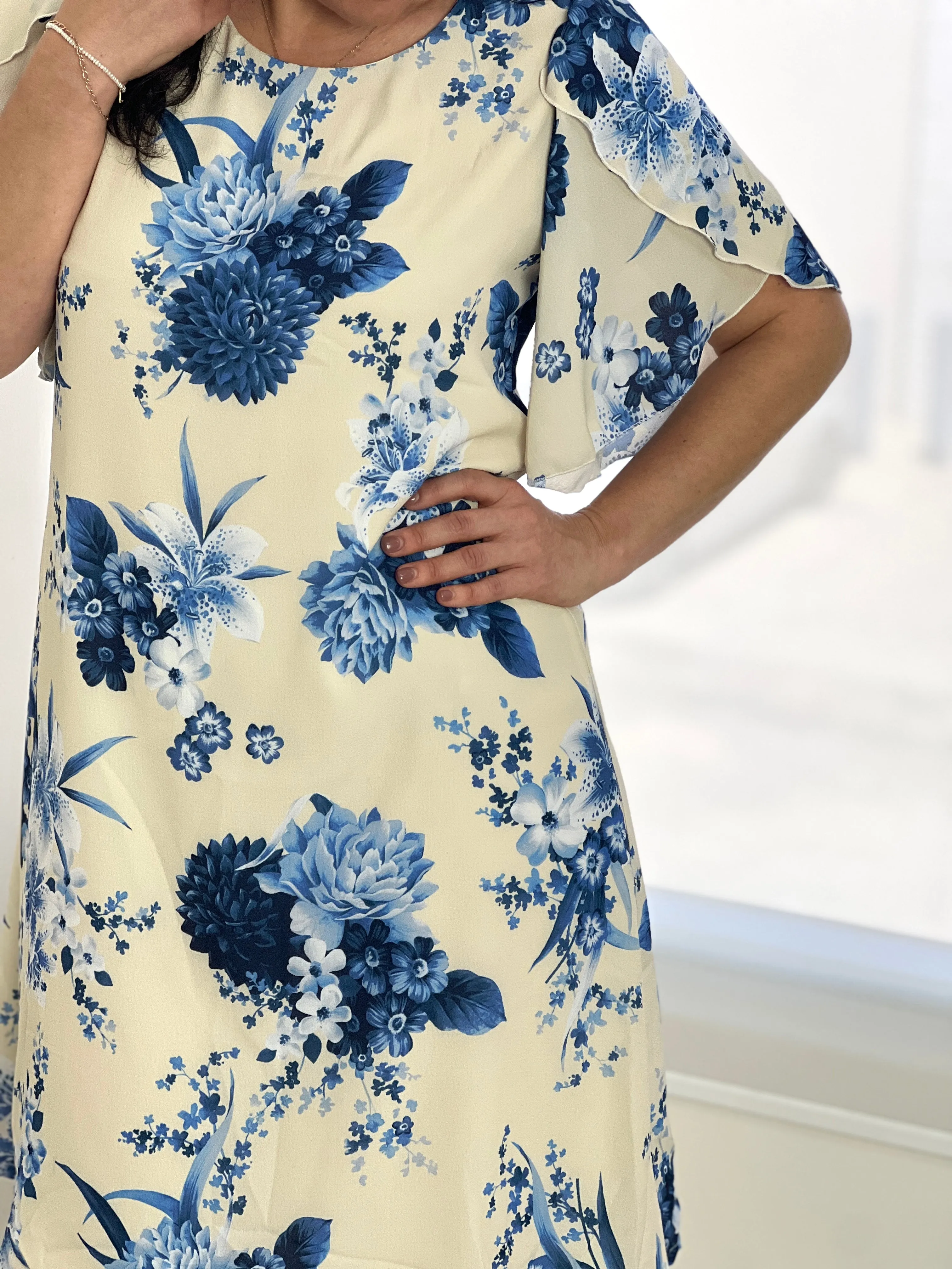 Darby Blue Floral Event Dress