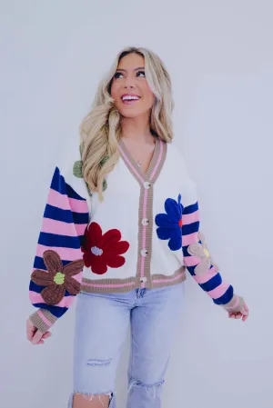 ***Darling Daisy 3D Knit Button Front Cardigan Sample