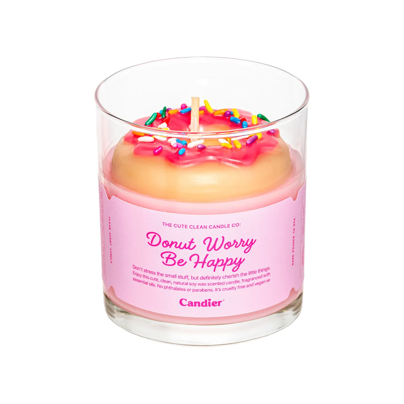 DONUT WORRY BE HAPPY CANDLE