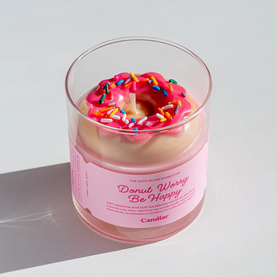 DONUT WORRY BE HAPPY CANDLE